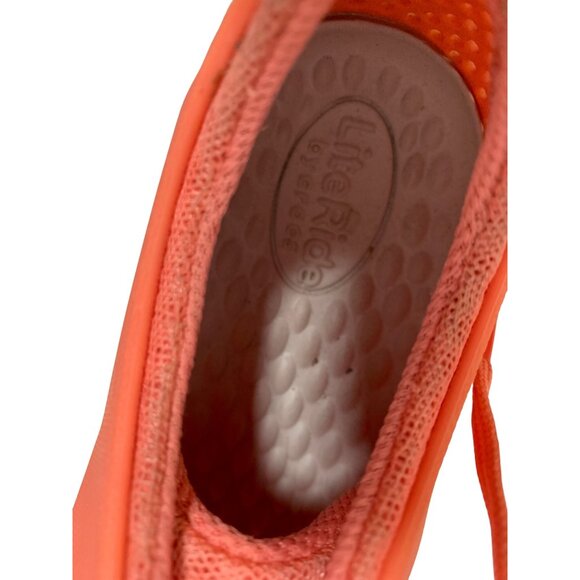 CROCS Womens Size 7 Orange Lace Tie Up Shoes Sneakers Lite Ride Pacer Coral - Picture 6 of 6